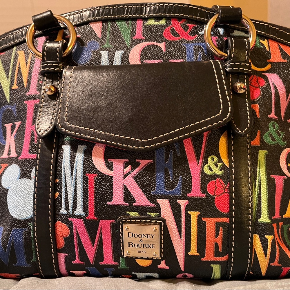Dooney & Bourke Black Multicolor Satchel